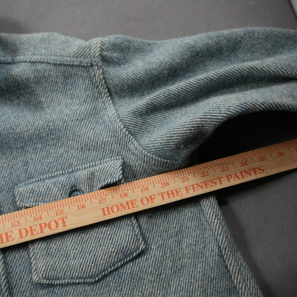 VTG L.L. Bean Northwoods USA 100% Wool Twill Men Shirt L Western Coastal Outdoor